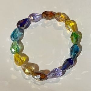 Handmade Artisan Teardrop Crystal Chakra Rainbow Multifaceted Teardrop Crystals